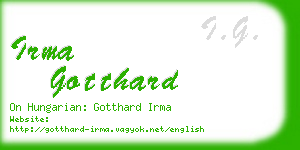 irma gotthard business card